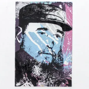 - Fidel Castro - HPM Acrylic Silkscreen Print by Bobby Hill