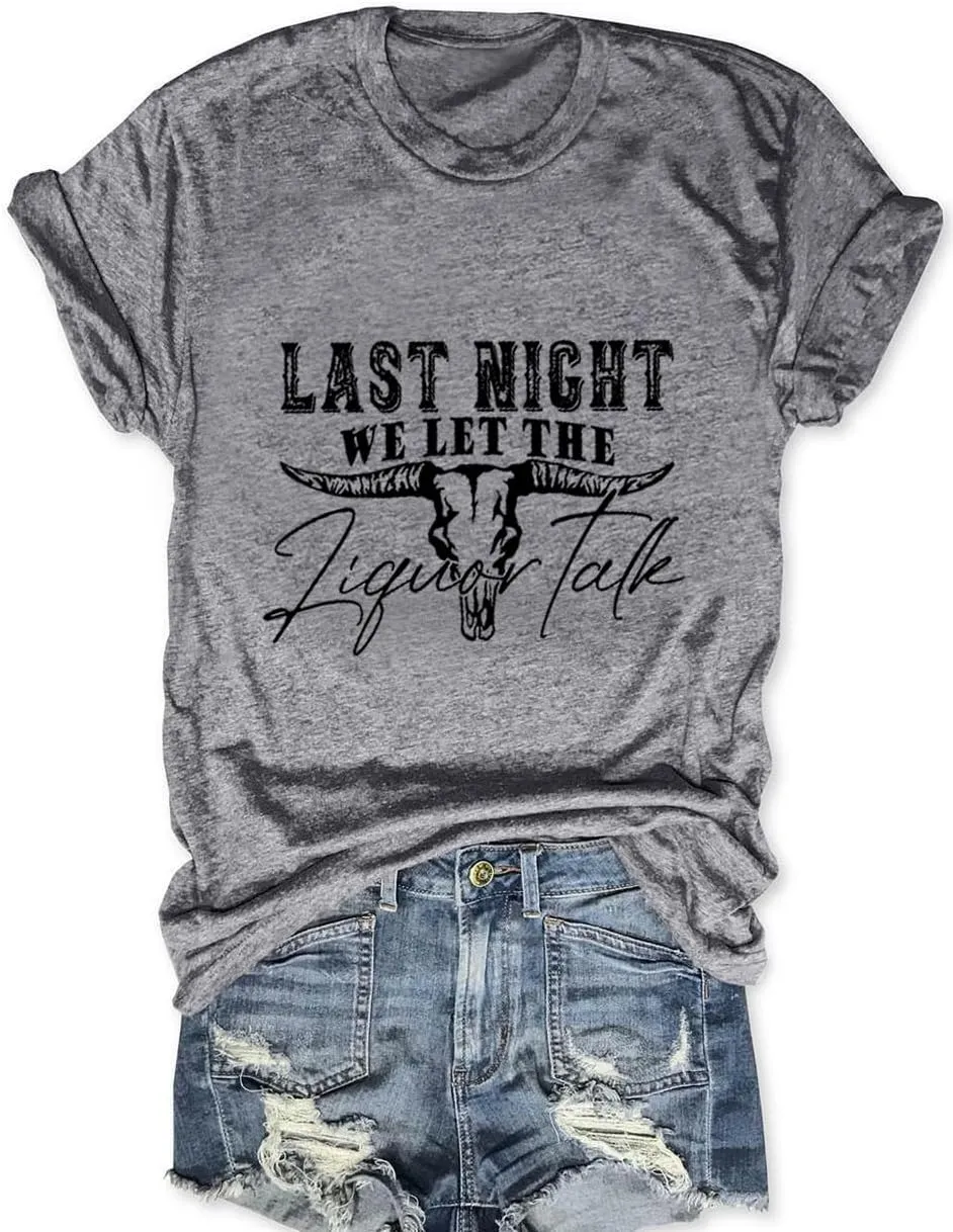 Savarana Western Cowgirls Shirts Women Vintage Graphic Tee Tops Funny Letter Print Country Music Tshirt